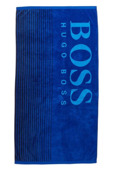 Ręcznik Plażowy BOSS Logo Ciemny Niebieskie Męskie (Pl37058)